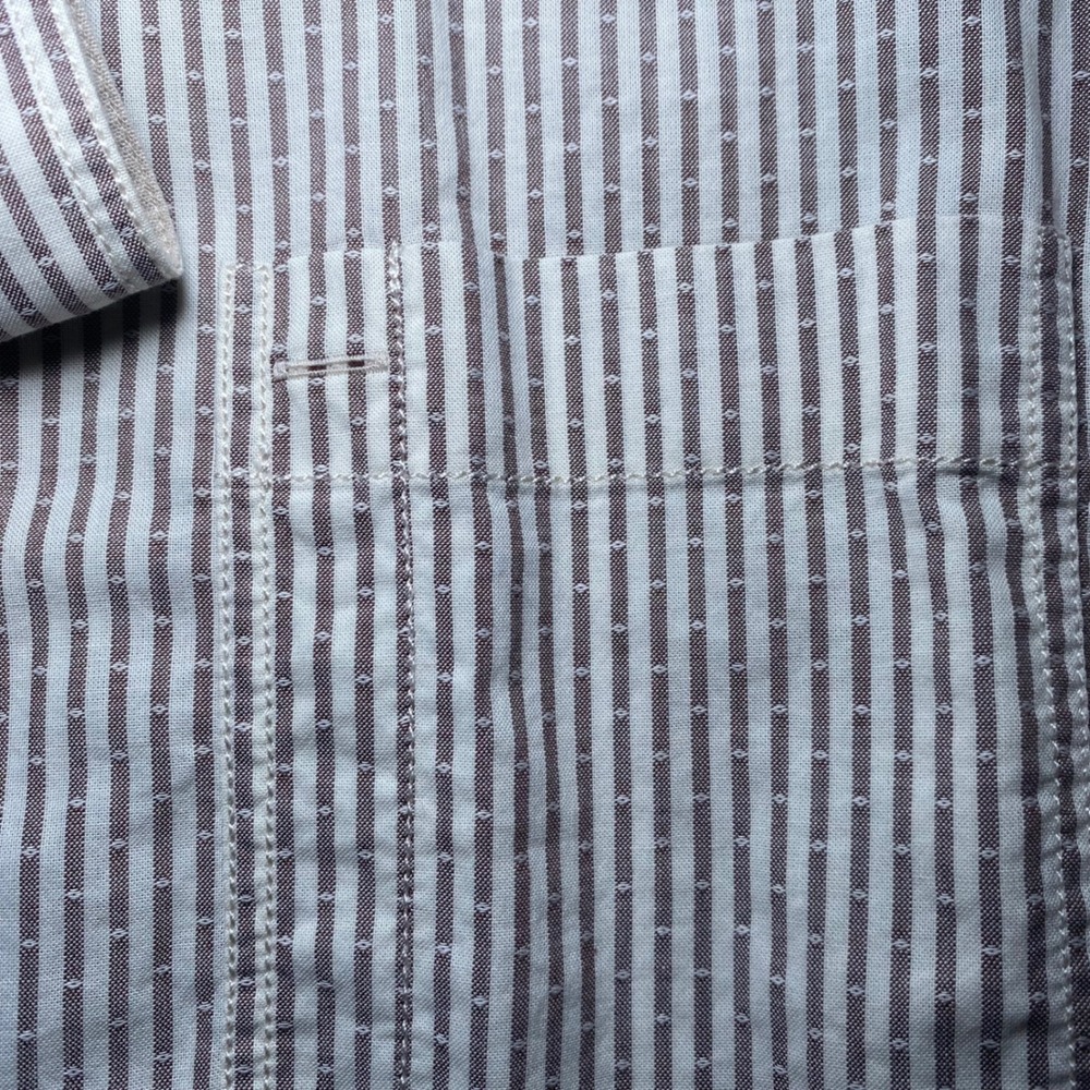 Black Brown 1826 Mens Striped Button Down Shirt XL Work Casual Office - Picture 2 of 9